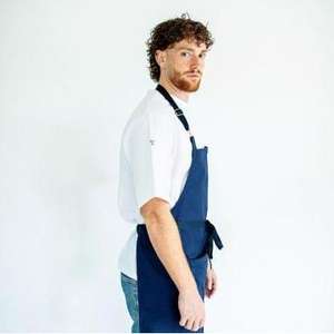 Delantal de Trabajo Cantabrian 2.0, Delantal de Cocina para Chef y Camarero, Mitad Cuero y Algodón, Estilo Liso, Reutilizable - Product Image 5