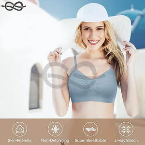 V-Neck Padded Bralette Cami Bra Wireless Tank Top Bra with Adjustable Straps for Support Sports Bra Everyday Wear - Product Image 5