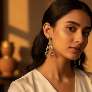 Women's 925 Silver Drop <b>Earrings</b> with <b>Peridot</b> & Amethyst Fashion Jewelry - Product Image 3