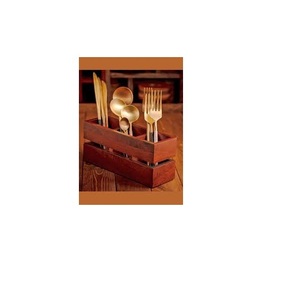 Juego de cubiertos reutilizables de acero inoxidable, soporte de almacenamiento de alta calidad de la India, 24 unidades - Product Image 2