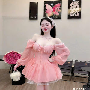 Vestido Corto de Princesa para Mujer, de Manga Corta, que Combina Perfectamente Elegancia y Comodidad, Informal y Formal para Diversos Eventos, Maxi Seda - Product Image 6