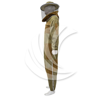 Combinaison d'apiculture professionnelle en coton ventilée, anti-piqûres, avec voile, protection intégrale unisexe à 3 couches en maille