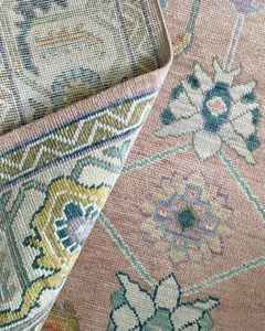 Tapis moderne rose 7x8 en laine de haute qualité tissé à la main antidérapant brodé tapis prix usine design abstrait pour ensemble de vie - Product Image 3