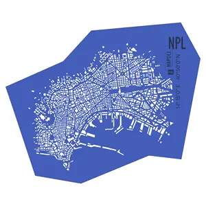 Top quality Italian art designed wall maps made in urban leather Naples for apartment hotel Customizable Size