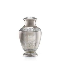 Green Enamel Cremation Urn with Gold Floral Design Adult <b>Memorial</b> <b>Keepsake</b> Metal Urn Customizable Patterns - Product Image 4