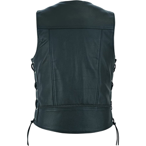 Chaleco de cuero para hombre fabricado profesionalmente para uso en exteriores Diseño de logotipo personalizado Chaleco de cuero para hombre - Product Image 2