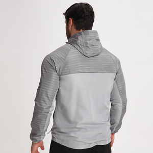 แจ็กเก็ตมีฮู้ดสำหรับผู้ชายแจ็กเก็ตมีซิปพิมพ์โลโก้ของคุณผ้าโพลีเอสเตอร์100% - Product Image 3