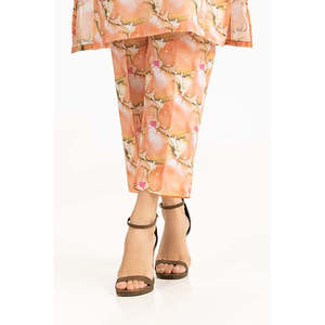 Pantalon Palazzo en Chiffon Taille Haute pour Femme, Respirant, Taille Mi-Basse, Fermeture Élastique, Motif Imprimé, WGK-TRS-DP-441 - Product Image 2