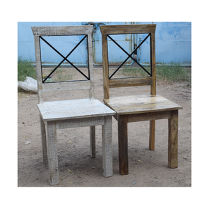 Ensemble de chaises à dossier croisé en bois et fer modernes en vrac pour utilisation dans les parcs, prix de gros disponible - Product Image 5