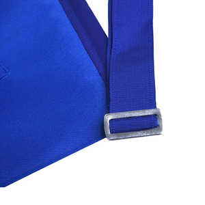 <b>White</b> Masonic <b>Apron</b> with Blue Trim Embroidered Square and Compasses Eye Key Pattern - Product Image 6