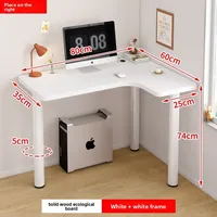 Escritorio de Esquina de Madera Sólida OEM ODM, Mueble de Oficina en Forma de L, Escritorio Moderno para Estudio, Mesa de Escritura, Escritorio para Computadora para Espacios Pequeños
