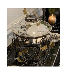 Réchaud de service en acier inoxydable de conception tendance avec support en fil de fer et couvercle suspendu à bas prix - Product Image 6