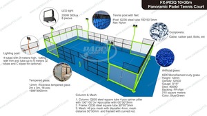 Cancha de Pádel al Aire Libre a Precio de Fábrica, Cancha de Pádel Panorámica Completa para Deportes - Product Image 2