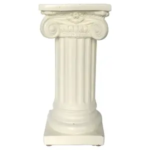 Elfenbein-Marmorsäule, weiße Vintage-Marmorsäule, dekorative Marmorsäule für zu Hause