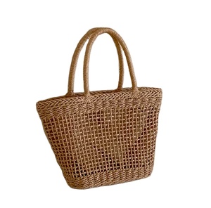 Cestas de Paja Hechas a Mano, Bolsos de Paja Estilo Mercado Francés, Bolsos de Playa de Macramé Natural, Directo del Proveedor Indio - Product Image 1