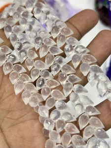 Cuarzo de Hielo Natural AAA, Facetado, Forma de Lágrima, Taladrado, Hilo de 8 Pulgadas, 6x9mm Aprox. - Product Image 5