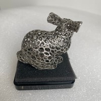 Escultura de conejito hueco impresa en 3D SLM de Metal de acero inoxidable personalizada para exhibición de arte, escaparate de regalos