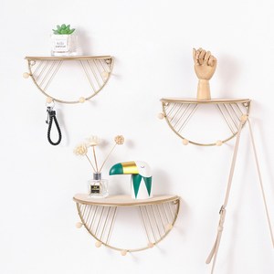 Popular metal and wood <b>shelf</b> wall mounted storage <b>shelves</b> for home hotels living room kitchen bathroom home decor accessories - Product Image 1
