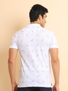 เสื้อยืดคอกลมแมนดารินแขนครึ่งแขนมีกระเป๋ากระดูกที่ออกแบบมาอย่างมีเอกลักษณ์100% ผ้าฝ้ายสวมใส่สบายสำหรับการใช้งานในชีวิตประจำวัน - Product Image 6