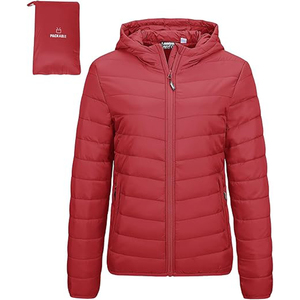 Chaqueta plegable de Invierno para mujer, abrigo acolchado con capucha resistente al agua, chaqueta acolchada ligera para Senderismo y viajes al aire libre - Product Image 1