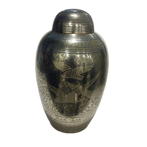 Belle urne funéraire gravée multicolore aigle en aluminium moderne urne funéraire écologique adultes meilleur prix inde abordable - Product Image 3