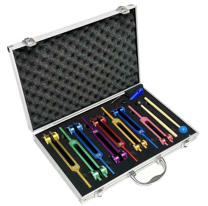 HIGH QUALITY S.S MADE WEIGHTED TUNING FORK SET 7 CHAKRA TUNING FORKS....