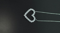 Collar con Colgante de Diamante Cultivado en Laboratorio CVD, Joyería Fina Única para Mujer, Forma de Corazón, Oro Blanco, Accesorio de Lujo con Certificado IGI