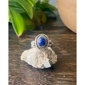 Navajo Handmade <b>Lapis</b> <b>Lazuli</b> Sterling Silver <b>Ring</b> Size 4.5 Cultural Collectible Jewelry - Product Image 1