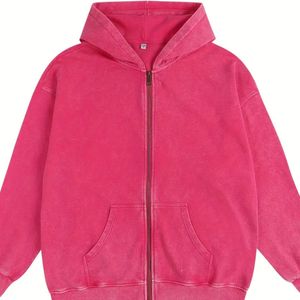 ชุดกางเกงมีฮู้ดซิปสีชมพู500G สำหรับทุกเพศผ้าฝ้าย100% ไซส์ใหญ่พิเศษระบายอากาศป้องกันแบคทีเรียแบบวินเทจปรับแต่งได้ - Product Image 3