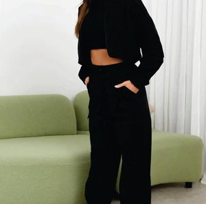 Pantalón/pantalón de nailon de primera calidad para mujer, largo, recto, informal, estampado, Color sólido, diseño de cintura alta, Parte delantera plana para invierno, precio barato - Product Image 3