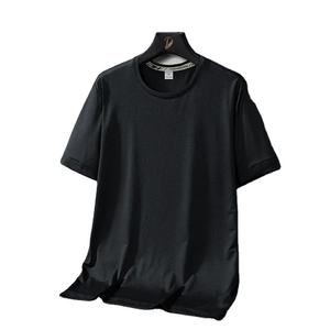 Camiseta de Manga Corta con Cuello Redondo de Seda de Hielo para Hombre, Informal, Ligera, Transpirable, de Secado Rápido, Color Sólido, para Verano - Product Image 4