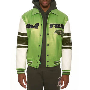 Veste Avirex en cuir de qualité supérieure pour hommes, tailles personnalisées de différentes couleurs disponibles, meilleure vente de vestes en cuir brodées pour hommes - Product Image 1