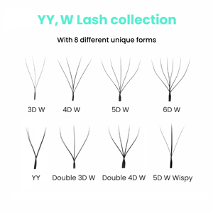 Plateaux à cils mixtes plume 4-25mm extensions de cils de trèfle C CC D 0.05 0.07 fait à la main en gros cils naturels différentes tailles - Product Image 6