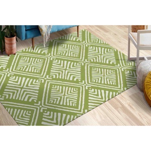 Tapis Bohème Vert : Tapis Décoratif Doux Imprimé en 3D, Tapis Doux Non Tissé - Product Image 1