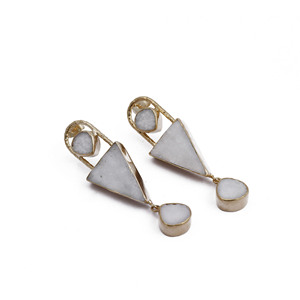 Pendientes de aro de declaración de diseño de forma ovalada de lujo turquesa Mohave de Jade púrpura para mujer pendientes de joyería de moda Mohave - Product Image 6