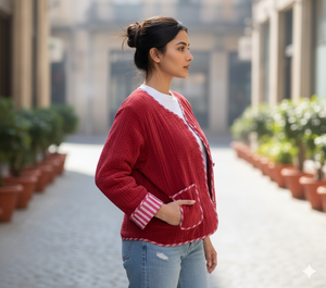 Chaqueta Reversible Acolchada de Terciopelo para Mujer con Forro de Algodón, Ecológica y Transpirable, Diseño Otoño/Invierno - Product Image 3