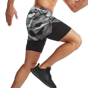 <b>Mens</b> Workout <b>Shorts</b> 2 in 1 Stretch 5" Gym <b>Shorts</b> Running <b>Shorts</b> with Compression Liner <b>Zip</b> <b>Pocket</b> <b>Shorts</b> 5" Athletic Gym <b>Shorts</b> - Product Image 5