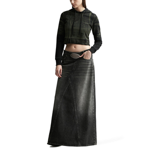 Nouvel arrivage de sweats à capuche élégants lavés à l'acide pour femmes Logo personnalisé sweat à capuche imprimé brodé en pur coton hiver 2026 - Product Image 3