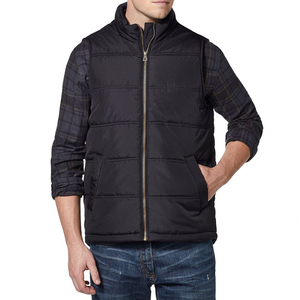 Logo personnalisé mode hiver fermeture éclair hiver veste sans manches nouveauté matelassé vers le bas coupe-vent bouffant hommes gilets - Product Image 2