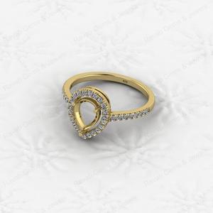 Genuine 925 Silver Semi Mount Prong <b>Blank</b> Setting <b>Ring</b> 6x8mm Pear Gemstone Ashes Resin Jewelry Findings Jewelry Export - Product Image 4