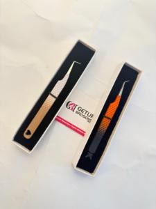 Juego de Pinzas para Extensión de Pestañas con Degradado de Color Personalizado, Pinzas de Acero Inoxidable con Agarre de Diamante y Diseño de Corazón y Mariposa - Product Image 4