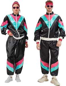 80s <b>90s</b> <b>Tracksuit</b> for Men Women Retro Hip Hop Outfit Track Suit Windbreaker Set for Couples Costume - Product Image 1