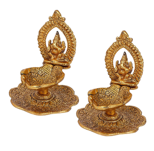 Jyoti Diya กรอบทองเหลืองสีทองออกแบบอย่างประณีตในบ้านจิตวิญญาณ - Product Image 6