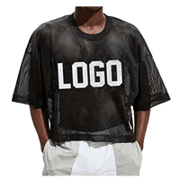 Conception personnalisée T-shirt pour hommes Boxy Fit Mesh Soccer Jersey Gym surdimensionné à manches courtes 100% coton imprimé T-shirts pour hommes