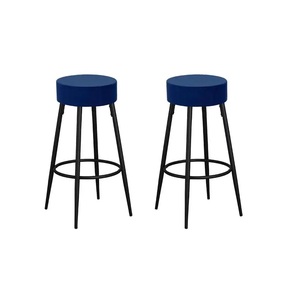 เก้าอี้สตูลโครงเหล็กพร้อมเบาะหลังสำหรับบ้านและห้องครัวบาร์ - Product Image 3