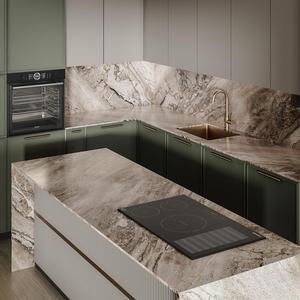 KEJIA Gabinete de <span class=keywords><strong>cocina</strong></span> de alto brillo de estilo italiano Juego de <span class=keywords><strong>cocina</strong></span> completo superbrillante de lujo moderno con electrodomésticos - Product Image 4