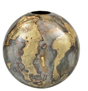 Florero de metal de hierro de primera calidad con detalles antiguos hechos a mano para fines de decoración elegante del hogar y la Oficina - Product Image 2