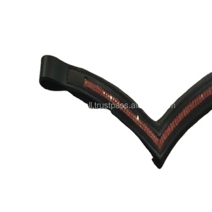 Banda de cuero genuino hecho a mano con forma de V, banda de cuero negro vacío con relleno suave y cadena de cristal transparente púrpura de 2 filas - Product Image 1
