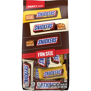 SNICKERS Original, Peanut Butter & Almond Fun Size Milk Chocolate Candy Bars Variety Assortment, Party Size, 24.02 Oz <b>Bulk</b> <b>Bag</b> - Product Image 3