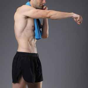 Shorts de sport livraison directe Logo personnalisé 100% Polyester coupe ajustée vêtements de sport décontractés vêtements de fitness pour hommes shorts de gymnastique - Product Image 4